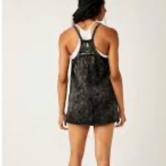 Free People Hot Shot Mini Dress With Pockets In Black Mineral Wash. NWOT! Sz S - Picture 5 of 8